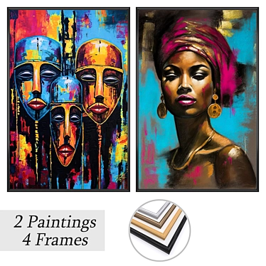 Art Set with Multiple Frames 3D model image 1 