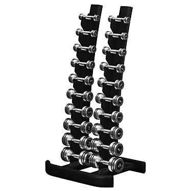 Harden Chrome Dumbbells Storage Solution 3D model image 1 