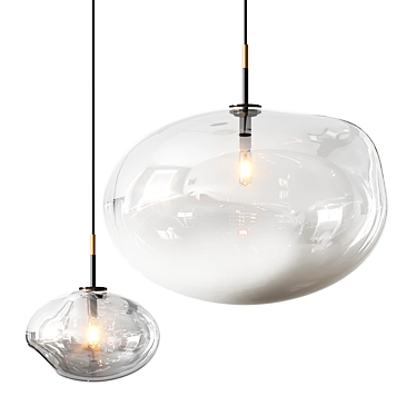 Modern Blown Glass Pendant Lamp 3D model image 1 