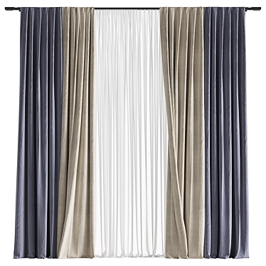 Revamped Curtain Design 3D model image 1 