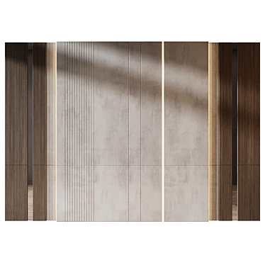 Natural Wood Wall Panel 3D 3D model image 1 