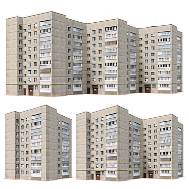 Panel Residential House Model 3D model image 1 