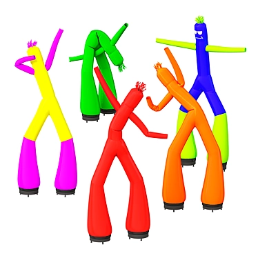 Colorful Aeromen Figures with PBR Compatibility 3D model image 1 