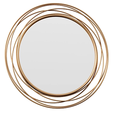 Swirl Accent Mirror: Antique Gold 3D model image 1 