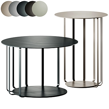 Sleek Nastro Coffee Table Set 3D model image 1 