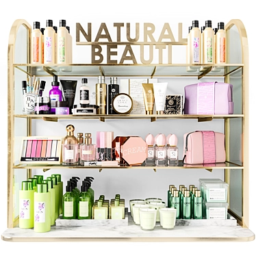 Beauty Salon Cosmetic Display Shelf 3D model image 1 