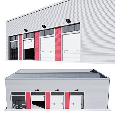 Versatile Vehicle Maintenance Hangar 3D model image 1 