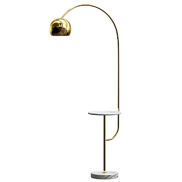 Sleek Arc Drawer Floor Lamp 3D model image 1 