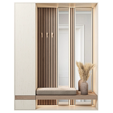 Versatile Hallway Cabinet Set 3D model image 1 