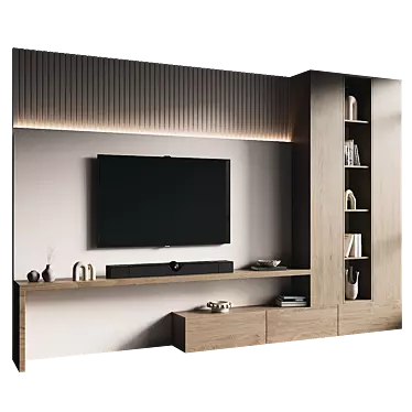 Sleek TV Wall Mount Set 3D model image 1 