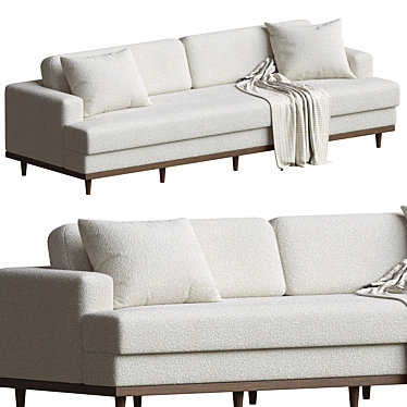 Elegant Olivia Full-Length Sofa 3D model image 1 