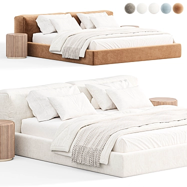 Title: Modern Superoblong Bed Collection 3D model image 1 