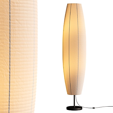 Contemporary Metal Round Base Floor Lamp 3D model image 1 