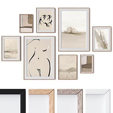 Wall Art Set with Versatile Frames 3D model image 1 