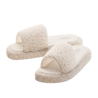 Furry Home Slippers 3D model image 1 