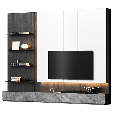 TV wall with shelving 2