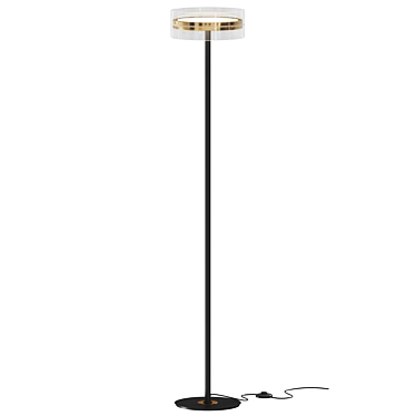 Elegant Black Gold Floor Lamp 3D model image 1 