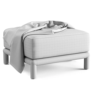 Palma Aluminum Ottoman by Restoration Hardware 3D model image 1 