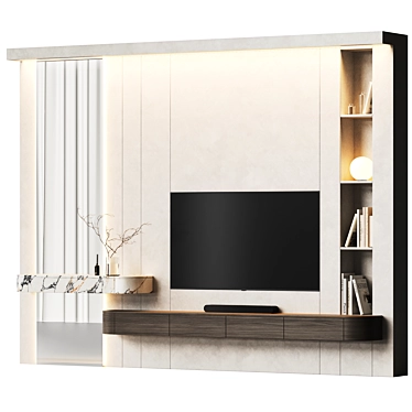 TV wall for the bedroom with a place for a dressing table