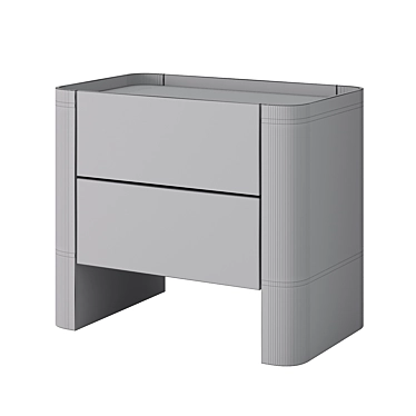 Sleek Matte Black Bedside Table 3D model image 1 