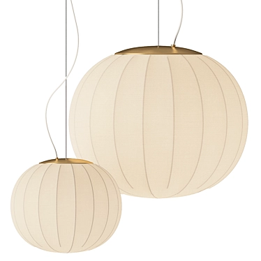 Japanese-Inspired Pendant Light 3D model image 1 