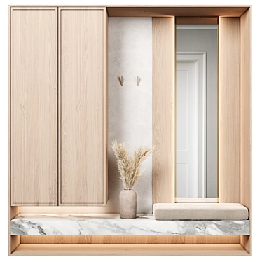 Versatile Hallway Cabinet Set 3D model image 1 