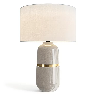 Sleek Banded Ceramic Table Lamp 3D model image 1 