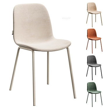 Scandinavian Dining Chair Beige-Olive 3D model image 1 