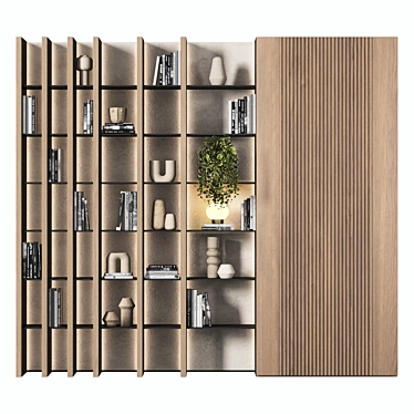 Modular Bookcase Cabinet Shelves 3D 3D model image 1 