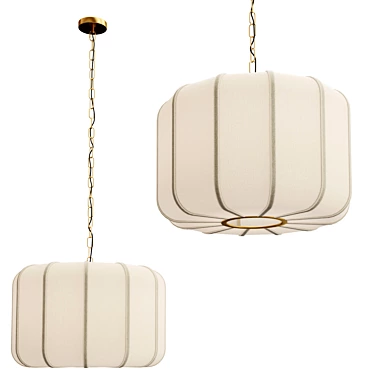 OTTINO aged brass and linen pendant