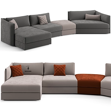 Trussardi Maryl Sofa: Luxurious Elegance 3D model image 1 