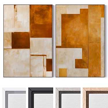 Large Framed Wall Art Textures 3D model image 1 