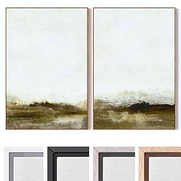 Modern Wall Paintings Set Material 3D model image 1 