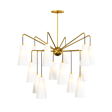 Elegant 18-Light Mika Chandelier 3D model image 1 