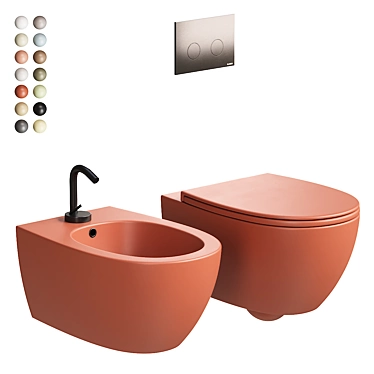 4all Wall-Hung Toilet Set 3D model image 1 