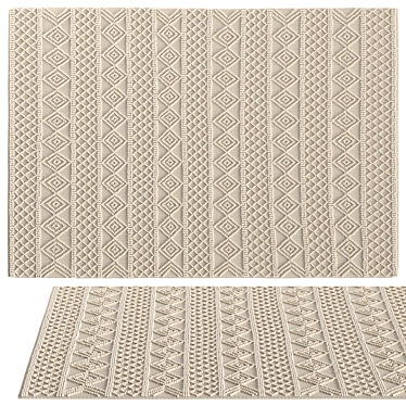 Elevated Geometric Cream Rug 3D model image 1 