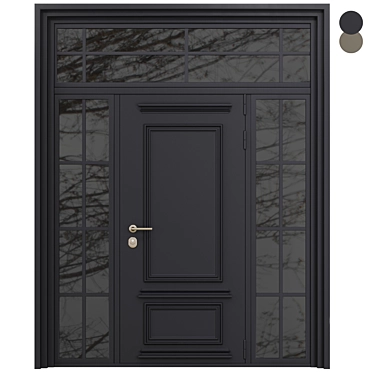 Modern Entry Door Set 90 3D model image 1 