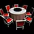 Round Dining Set for 8 3D model small image 1