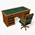 Classic Writing Desk Set 3D model small image 1