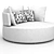 Circular Cushioned Sofa 3D model small image 1