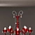 Elegant Murano Red Glass Chandelier 3D model small image 1