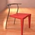 Modern Red Plastic and Chrome Chair 3D model small image 1