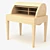 Wooden Legged Bureau 3D model small image 1