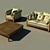 Luxurious Upholstered Furniture Set by Angelo Cappellini 3D model small image 1