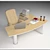 Flag Desk Executive Table Kit 3D model small image 1