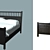 Ikea HEMN?S Black-Brown Bed 3D model small image 1