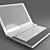 Sleek Notebook with Textured Keyboard 3D model small image 1