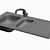 Sleek Rectangle Sink with Drying 3D model small image 1