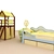 Playful Kids Furniture Set 3D model small image 1