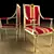 Elegant Empire-Style Chair 3D model small image 1